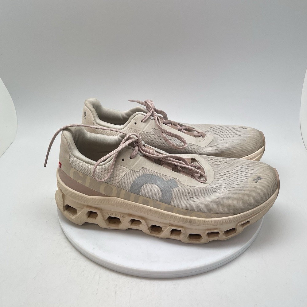 On Cloud Sneakers Womens 10.5 Cloudmonster 61.97785 Beige Pink Running Gym Shoes